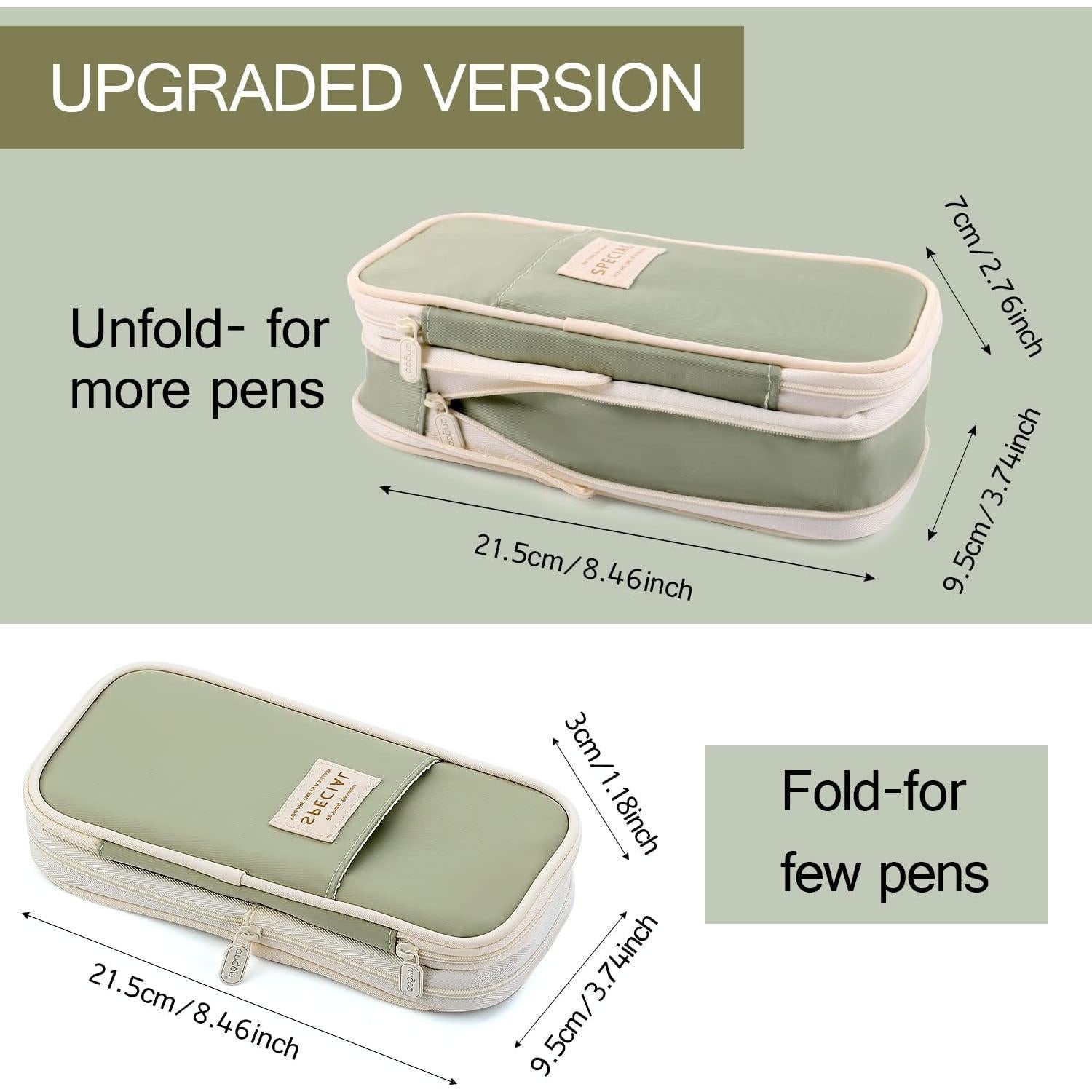 Estuche de Lápices MAMUNU Verde Expandible 21x10 cm