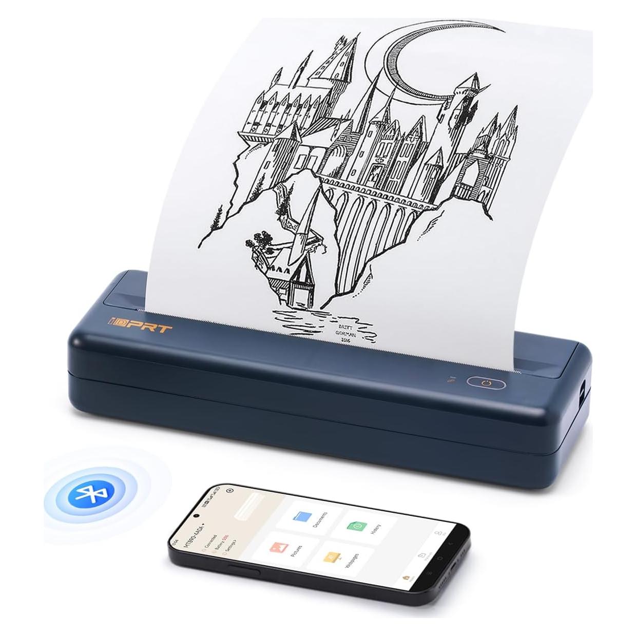 Impresora Térmica Portátil iDPRT MT890 Bluetooth A4 Azul