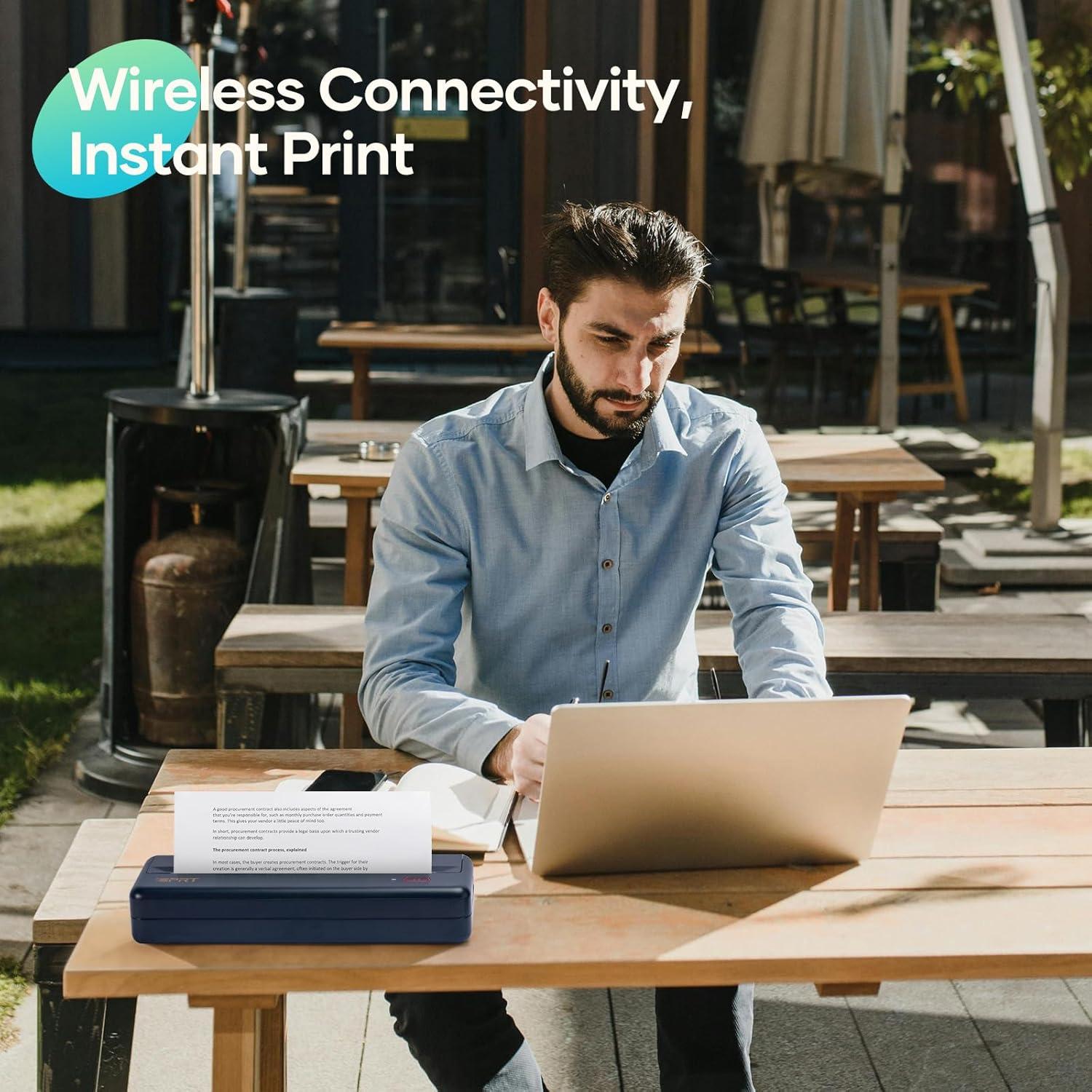 Impresora Térmica Portátil iDPRT MT890 Bluetooth A4 Azul