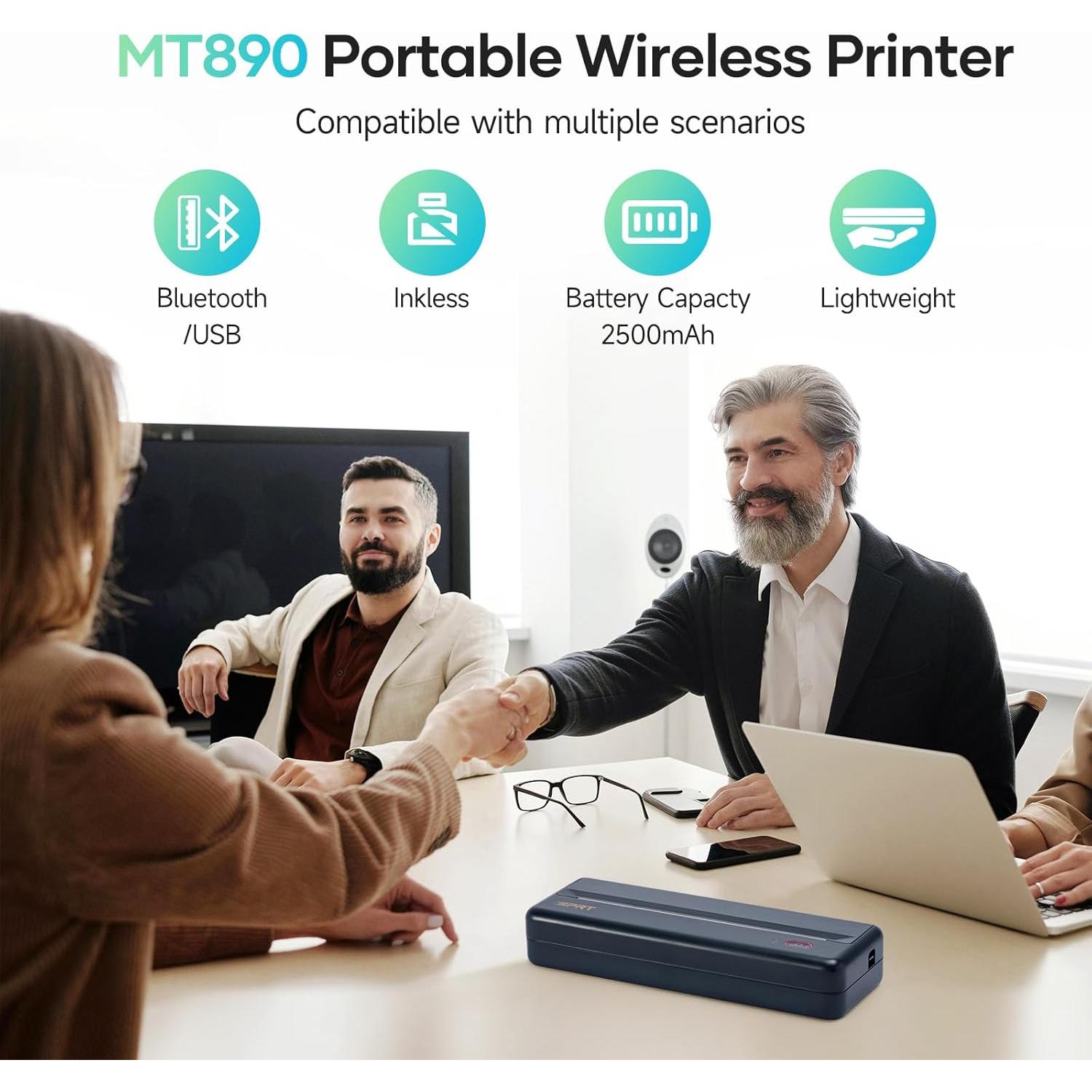 Impresora Térmica Portátil iDPRT MT890 Bluetooth A4 Azul