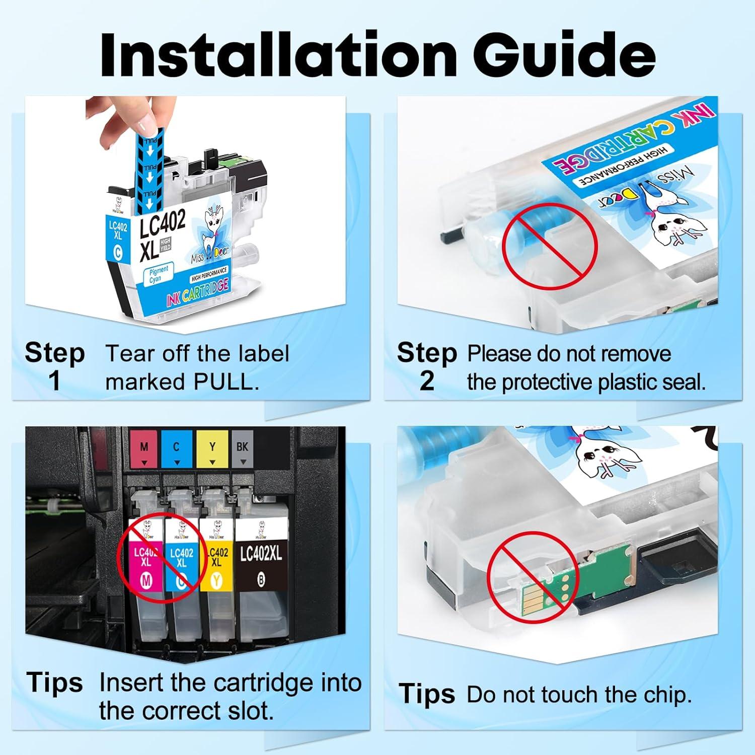 Cartuchos de tinta Miss Deer LC402XL para Brother MFC-J5340DW