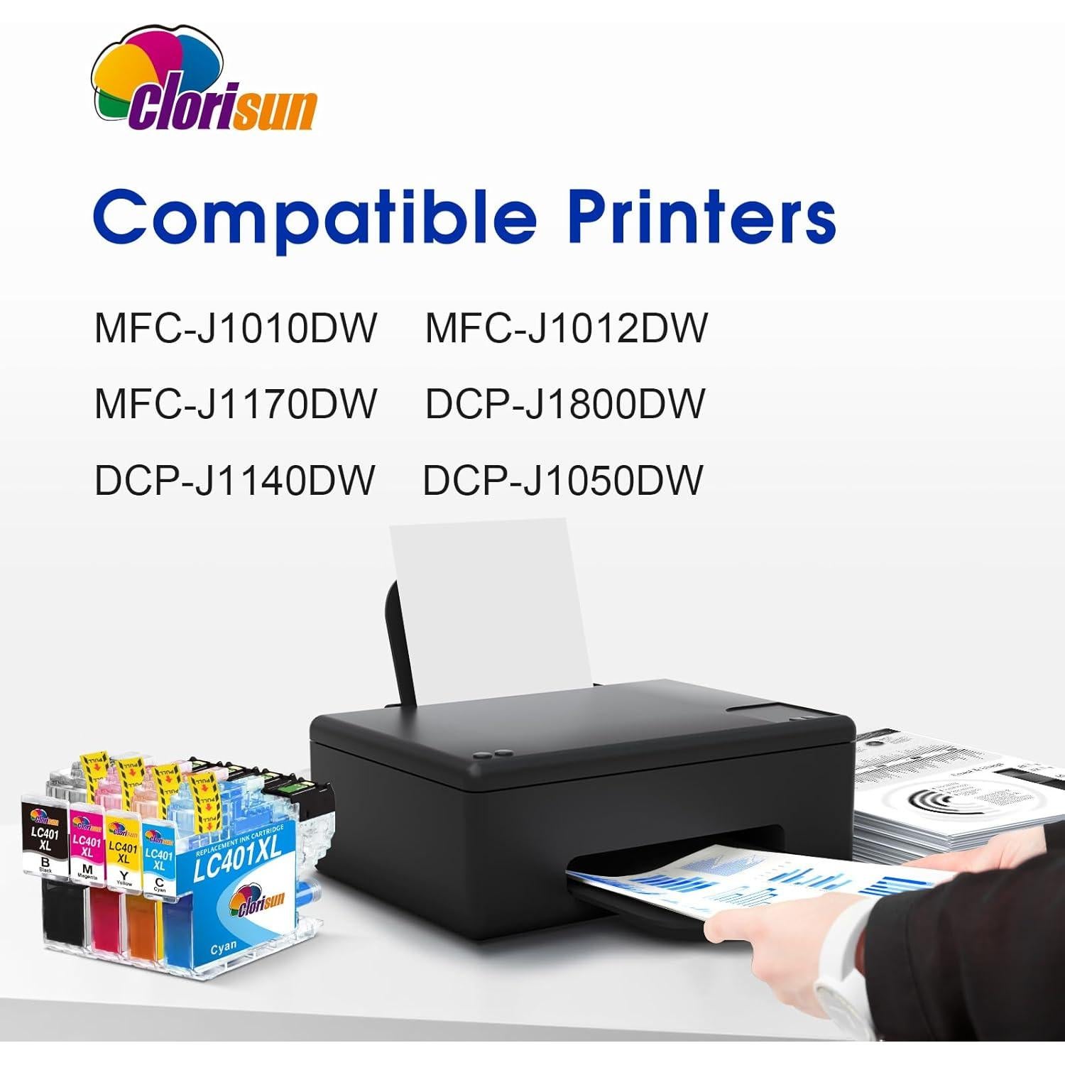 Cartuchos de tinta Clorisun LC401XL compatibles Brother 4PK