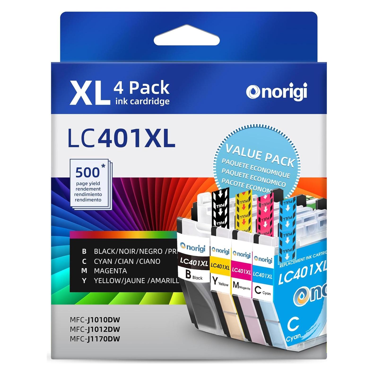 Cartuchos de tinta compatibles Brother LC401XL - 4 Paquete