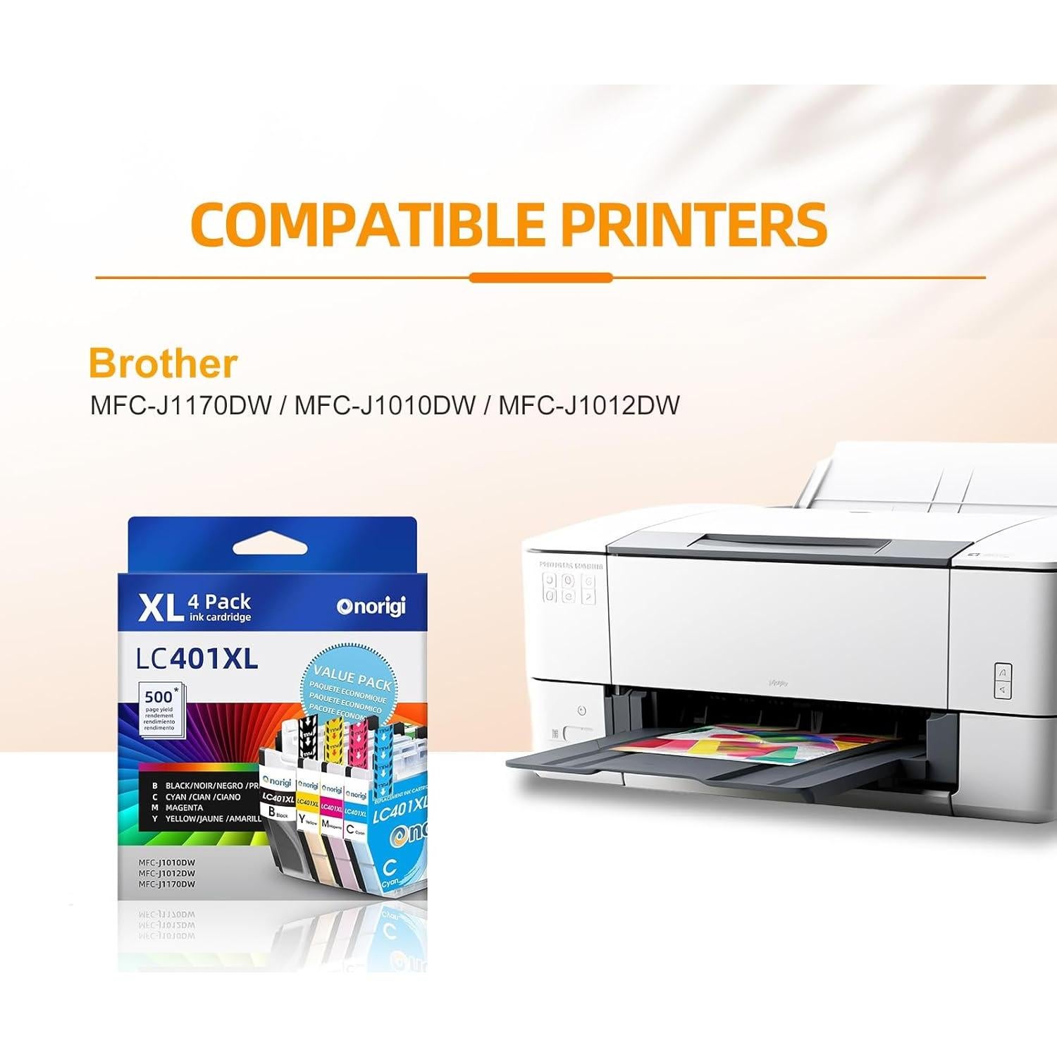 Cartuchos de tinta compatibles Brother LC401XL - 4 Paquete