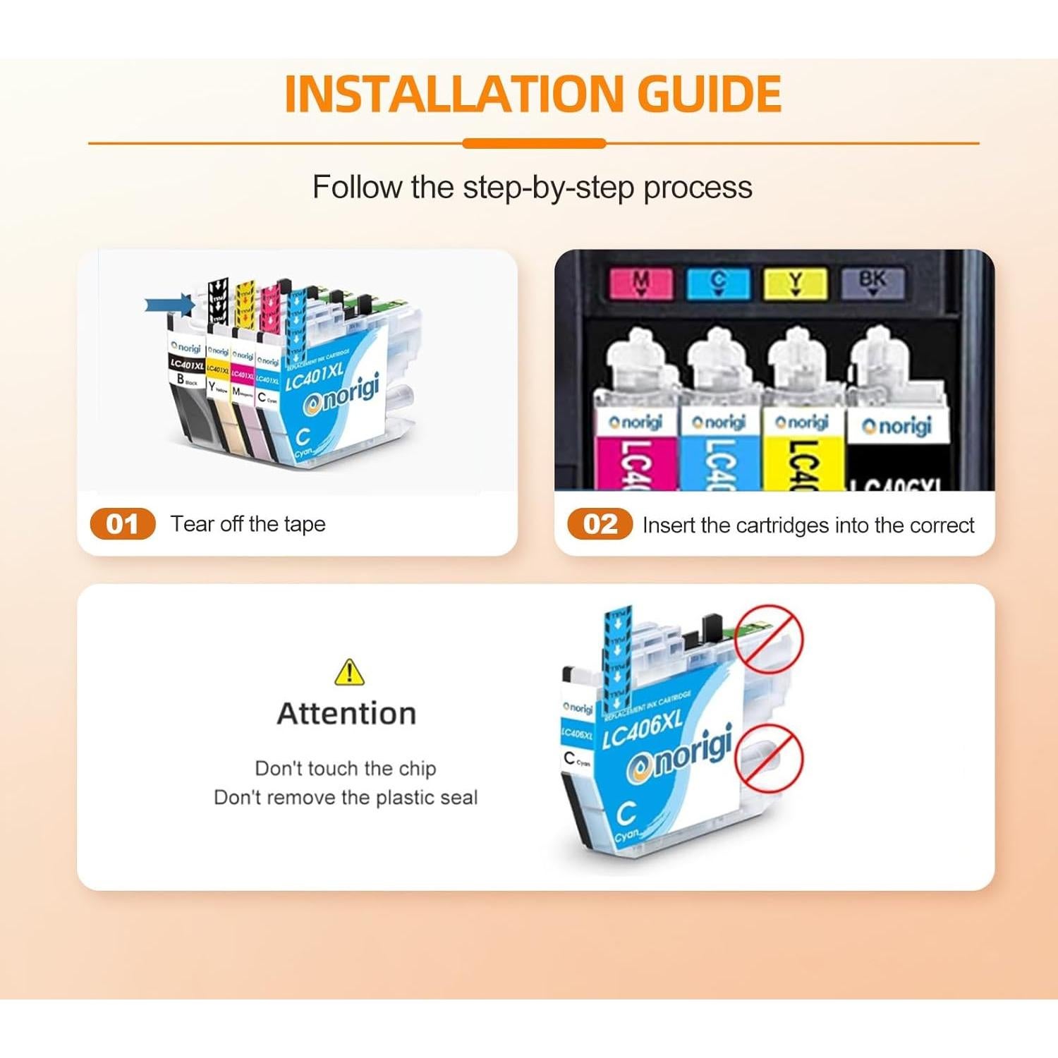 Cartuchos de tinta compatibles Brother LC401XL - 4 Paquete
