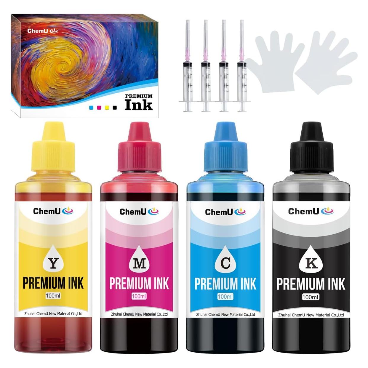 Botellas de Tinta de Recarga ChemU 502/522 para EcoTank 4x100ml