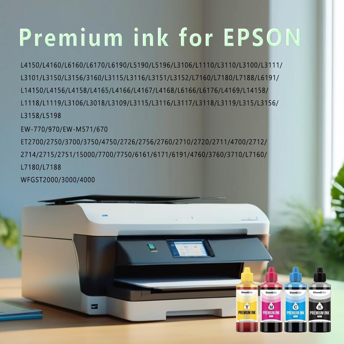 Botellas de Tinta de Recarga ChemU 502/522 para EcoTank 4x100ml