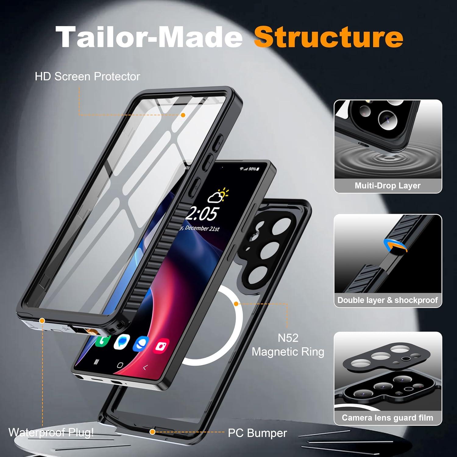 Funda Magnética ANTSHARE para Samsung Galaxy S25 Ultra IP68