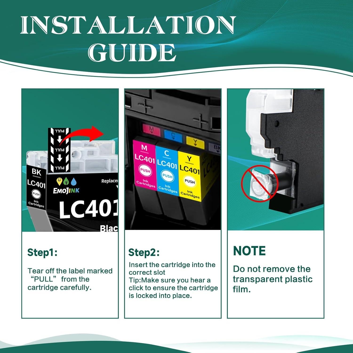 Cartuchos de tinta compatibles Brother LC401XL - Paquete de 5