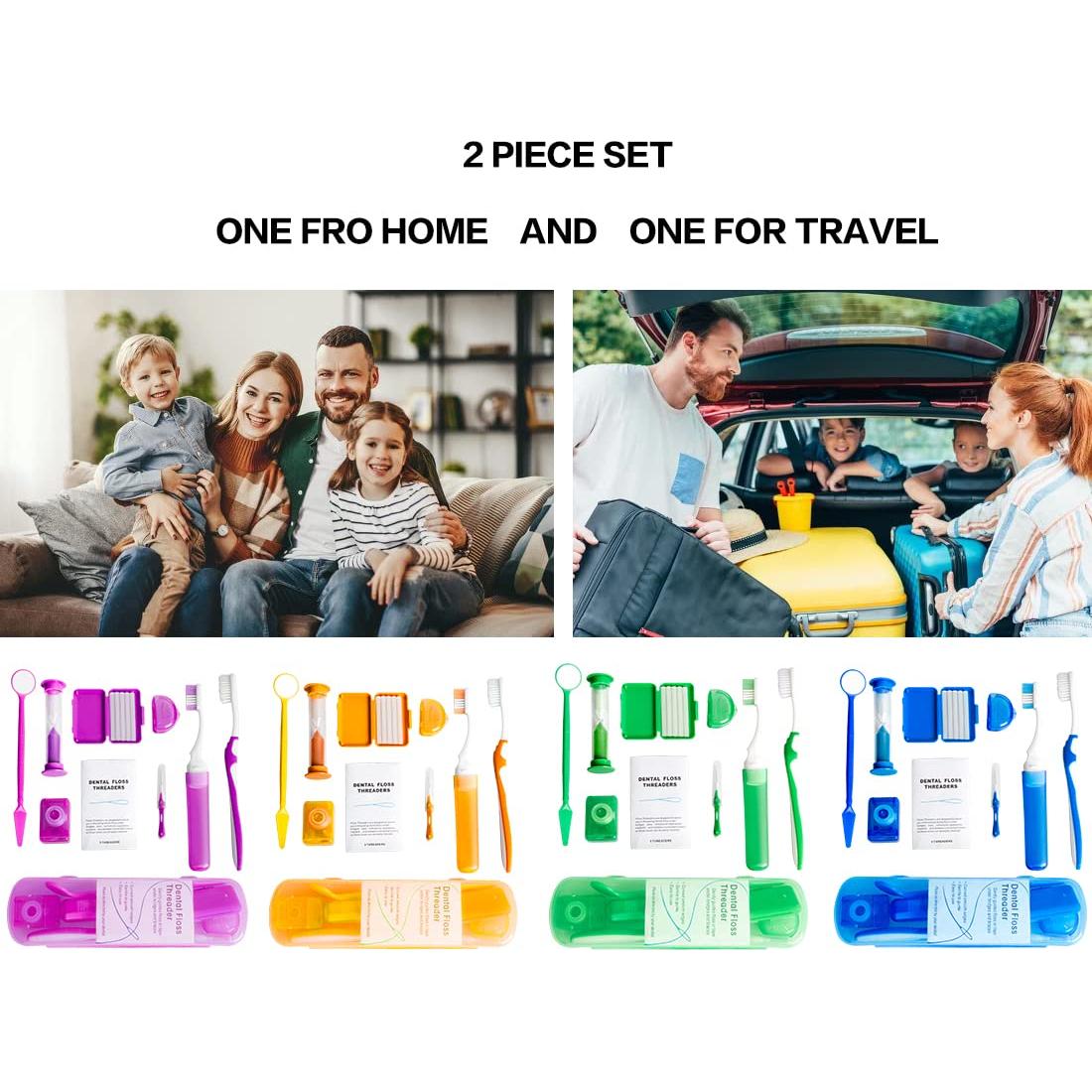 Kit de Cuidado Oral Ortodóntico Wenge - 2 Piezas Viaje