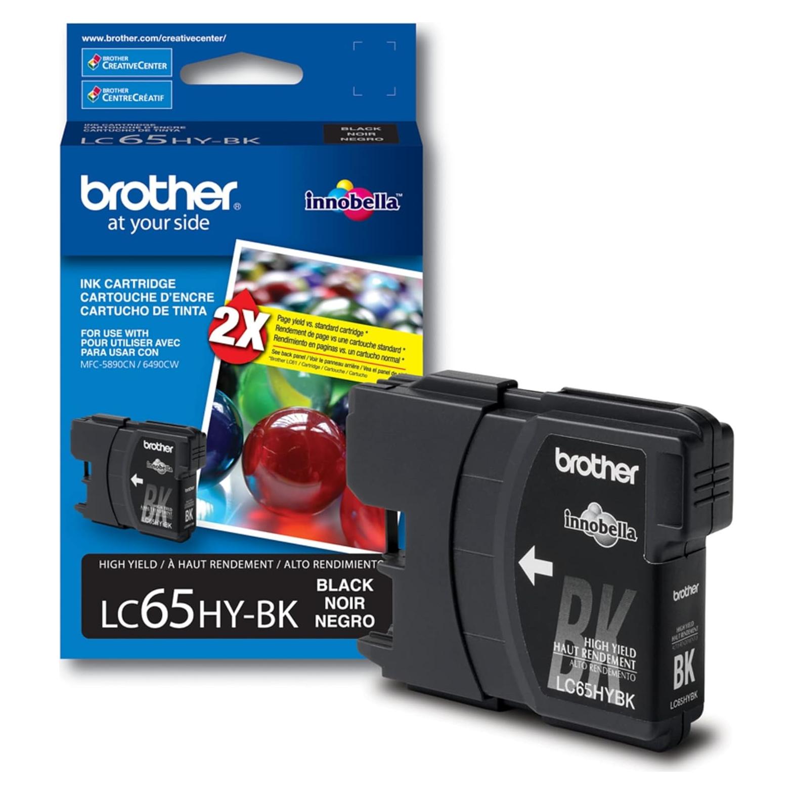 Cartucho de Tinta Negro Brother LC65HYBK 900 Páginas