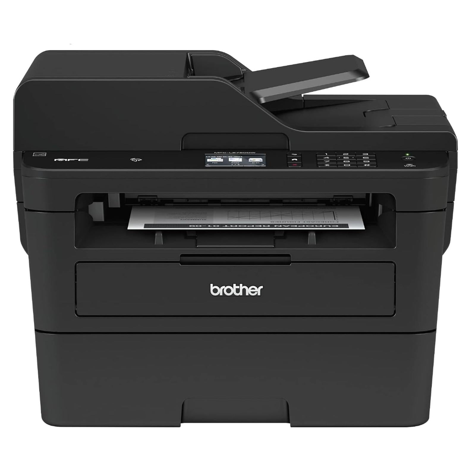 MFC-L2750DW All-in-One Wireless Monochrome Laser Printer for Home Office, Black - Print Copy Scan Fax - 2.7" Touchscreen LCD, 36 ppm, 2400 x 600 dpi, Auto Duplex Print, 50-Sheet ADF, Tillsiy