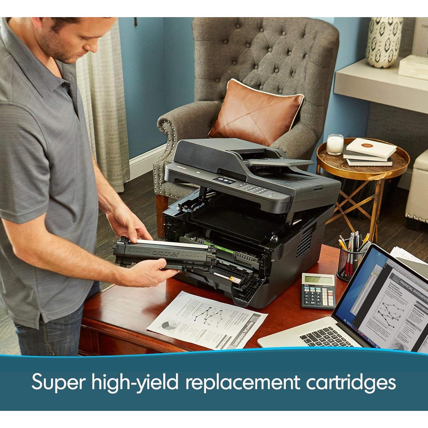 MFC-L2750DW All-in-One Wireless Monochrome Laser Printer for Home Office, Black - Print Copy Scan Fax - 2.7" Touchscreen LCD, 36 ppm, 2400 x 600 dpi, Auto Duplex Print, 50-Sheet ADF, Tillsiy