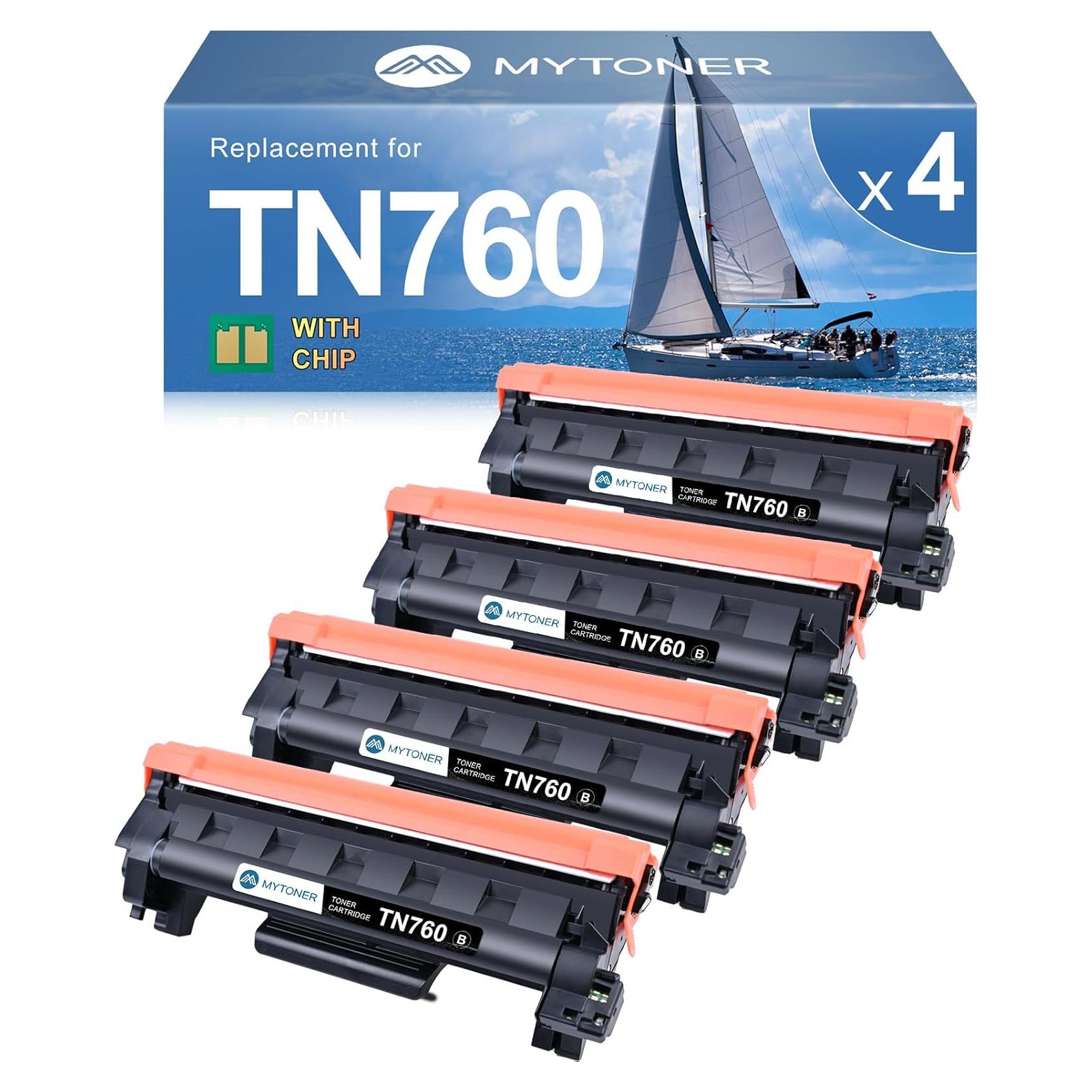 Cartucho de Tóner MYTONER TN760 Compatible Brother 4-Pack
