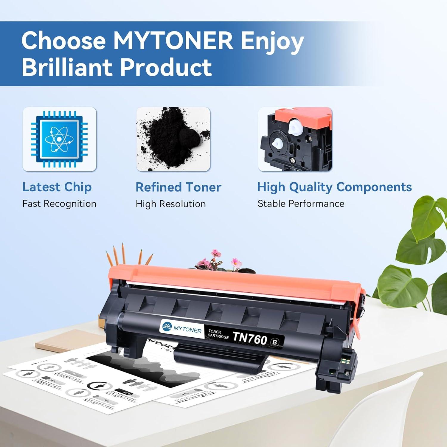 Cartucho de Tóner MYTONER TN760 Compatible Brother 4-Pack