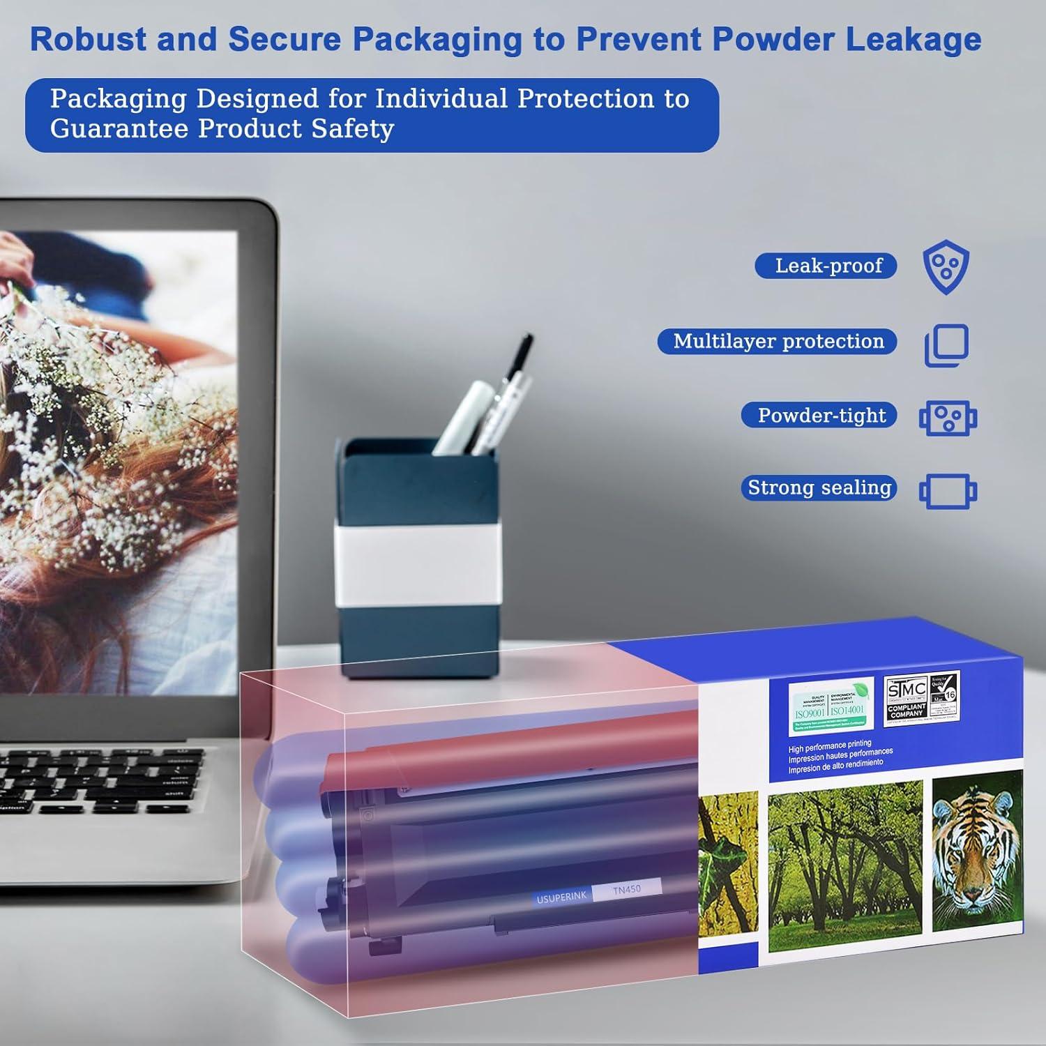 Cartucho de Tóner Negro SuperInk TN450 Compatible Brother