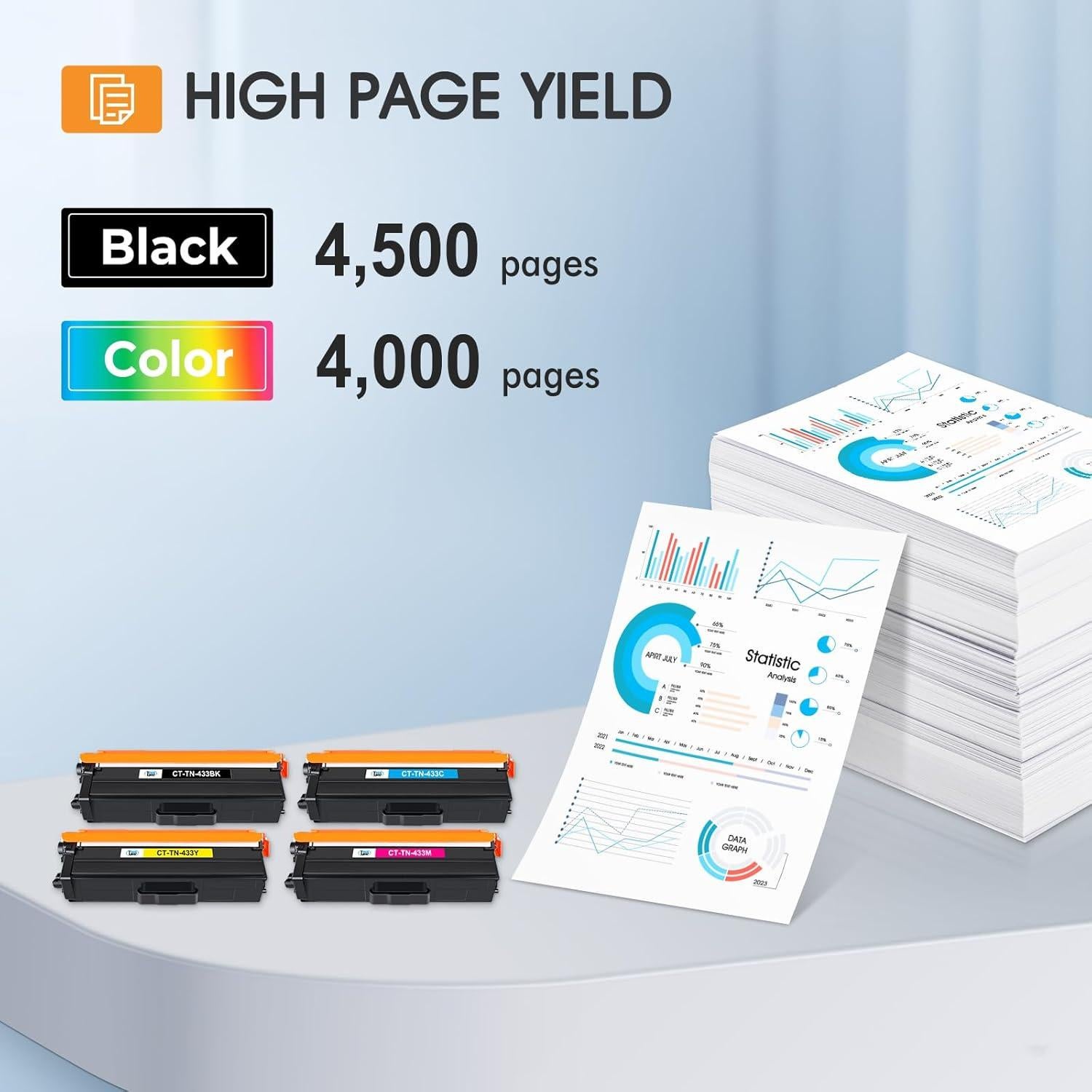 Cartucho de Tóner Compatible Cool Toner TN433 para Brother - 4 Colores