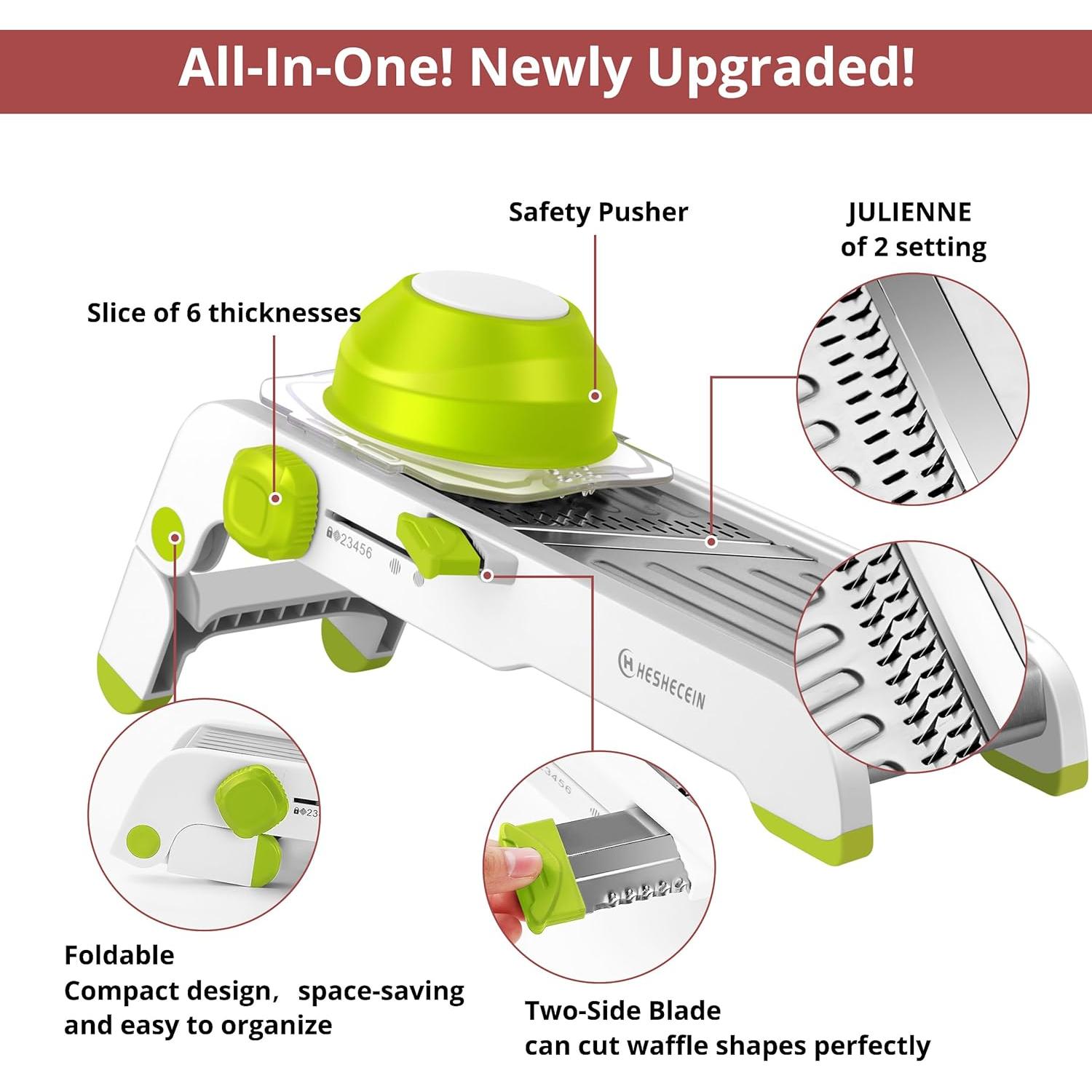 Cortador Mandolina 24 en 1 H HESHECEIN Verde y Blanco