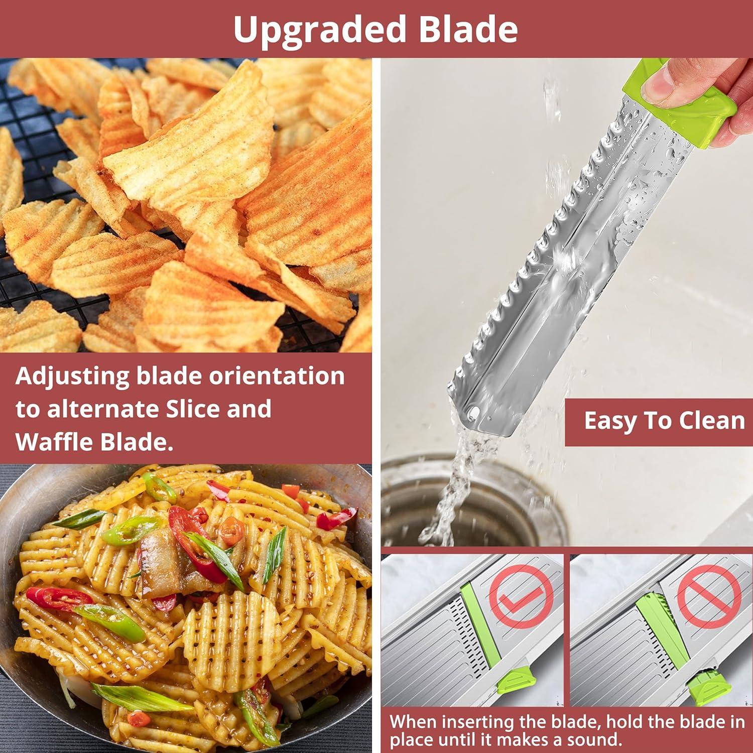 Cortador Mandolina 24 en 1 H HESHECEIN Verde y Blanco