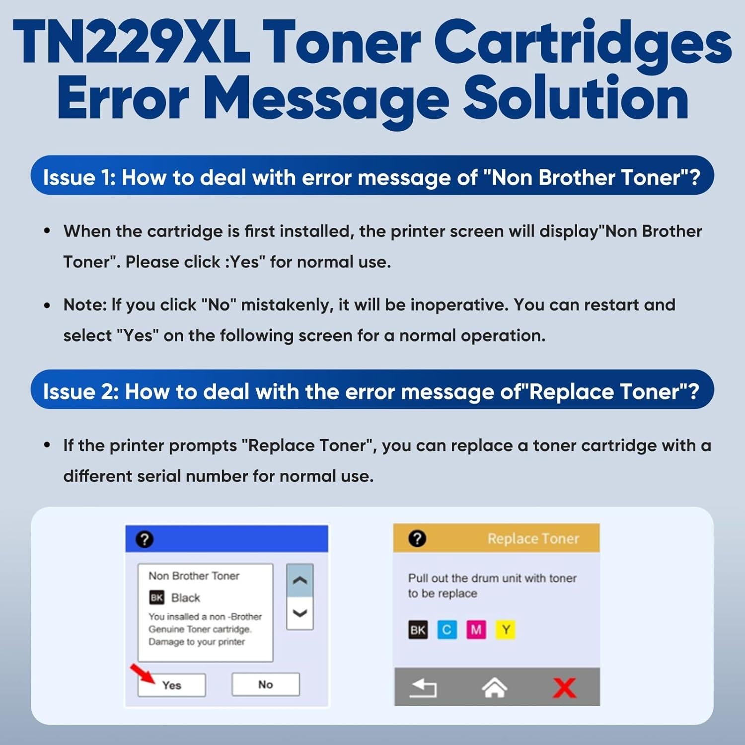 Cartuchos de Tóner Corapipo TN229XL 4 Pack Compatible Brother