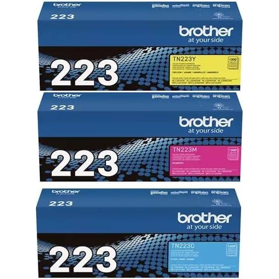Conjunto de cartuchos de tóner Brother TN223C, TN223M, TN223Y - Cian, Magenta, Amarillo