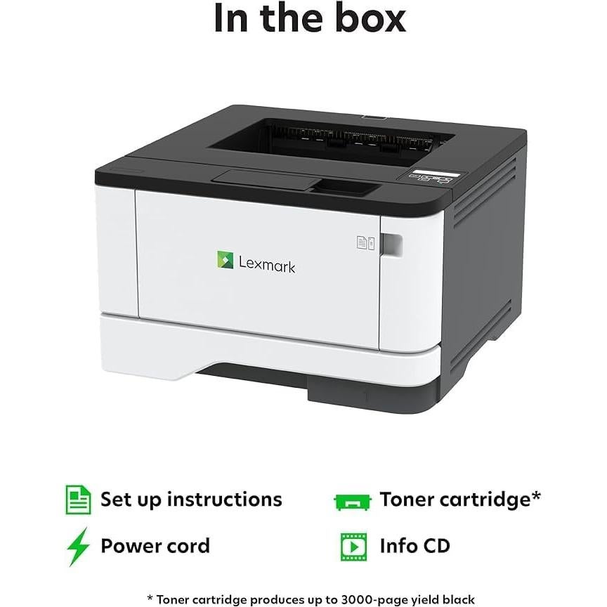 MS431dw Black and White Laser Printer, Wireless with Ethernet, Mobile-Friendly and Cloud Connection with Automatic Two-Sided Printing Office Printer (4-Series) (29S0100)