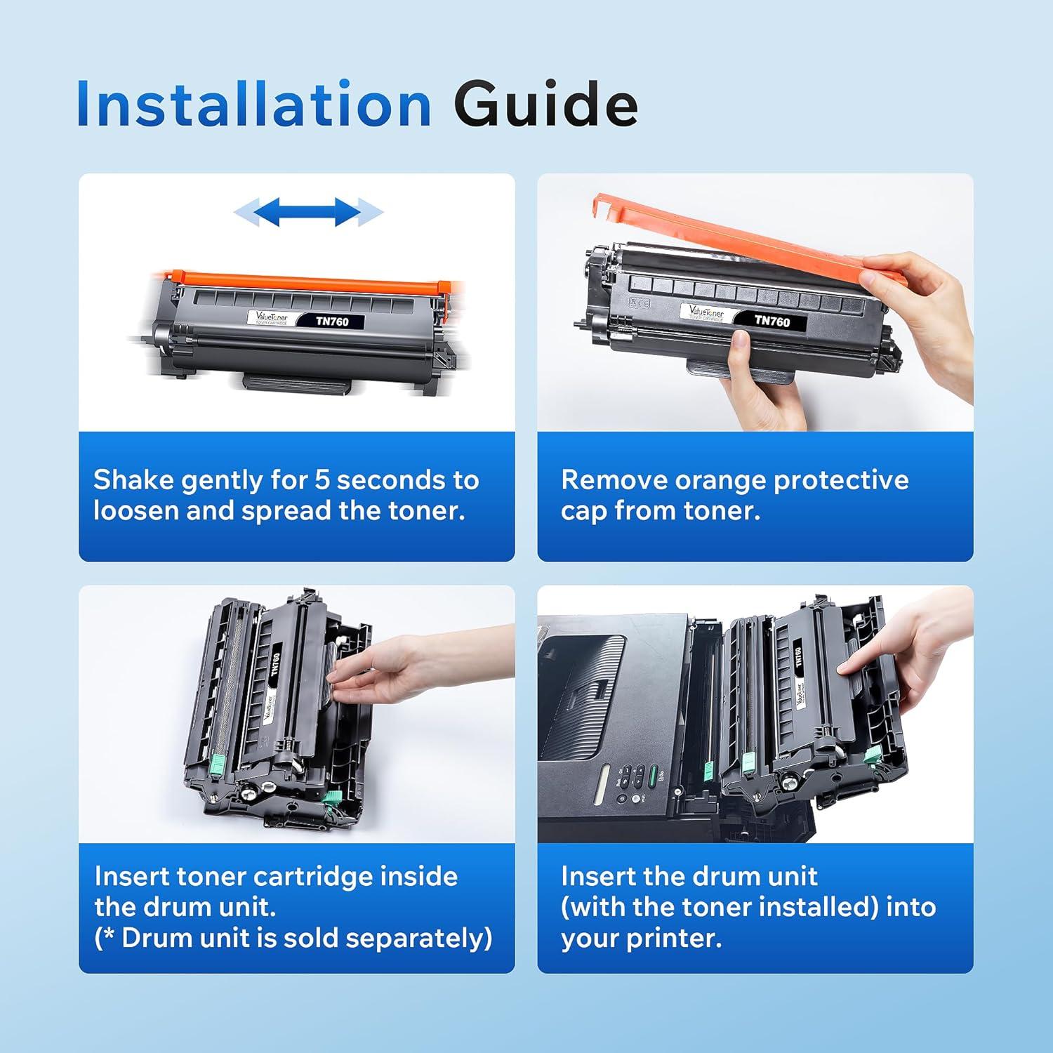 Tóner Valuetoner TN760 Compatible Brother Negro 2 Piezas