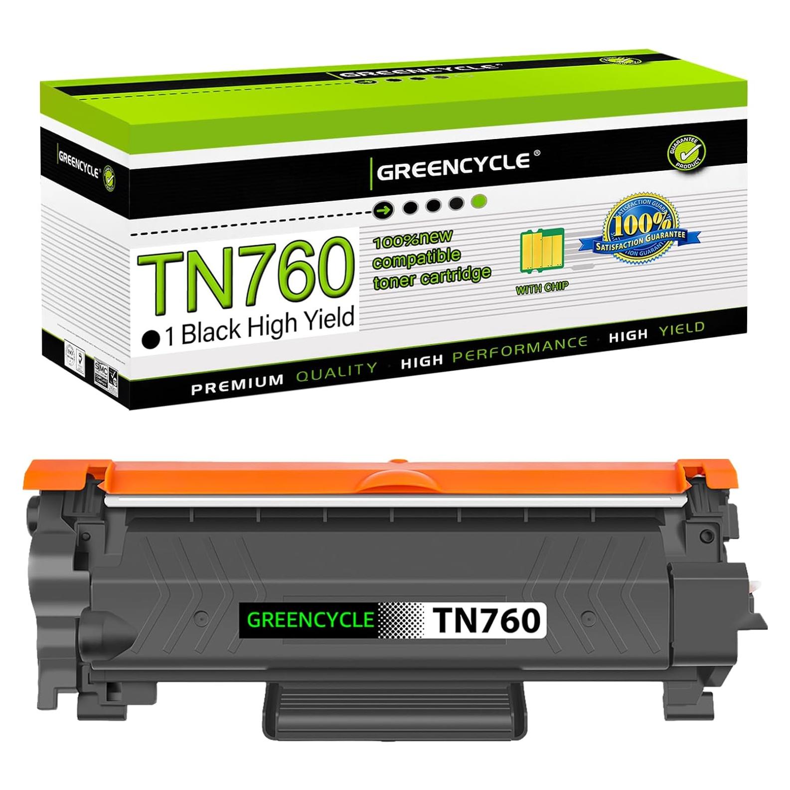 Cartucho de Tóner Negro Greencycle TN760 Compatible para Brother