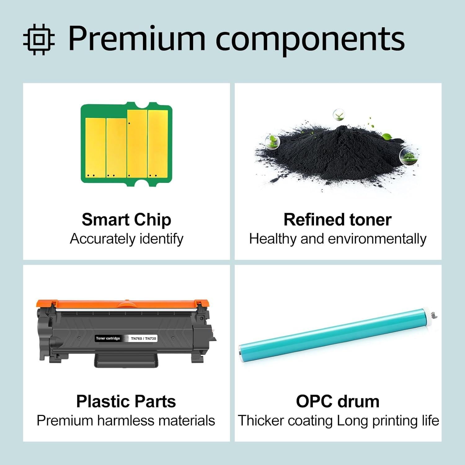 Cartucho de Tóner Negro Greencycle TN760 Compatible para Brother