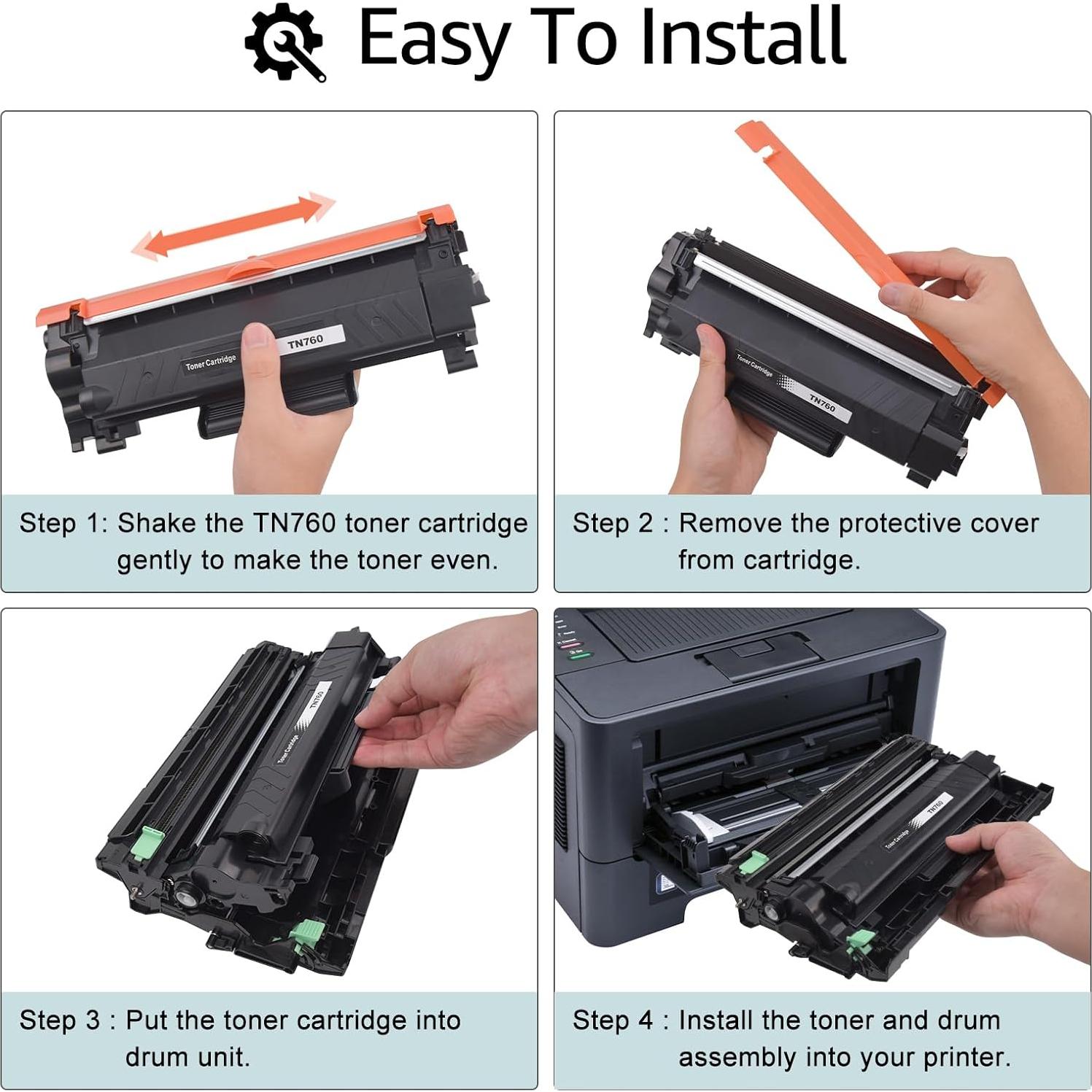 Cartucho de Tóner Negro Greencycle TN760 Compatible para Brother