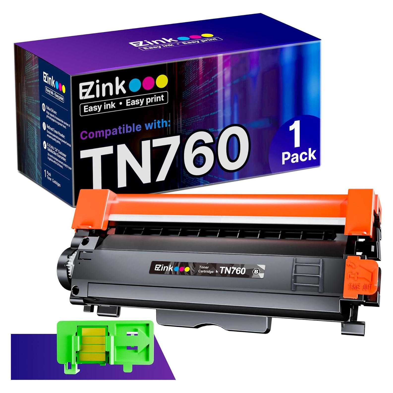 Cartucho de Tóner E-Z Ink TN760 Negro Compatible Brother