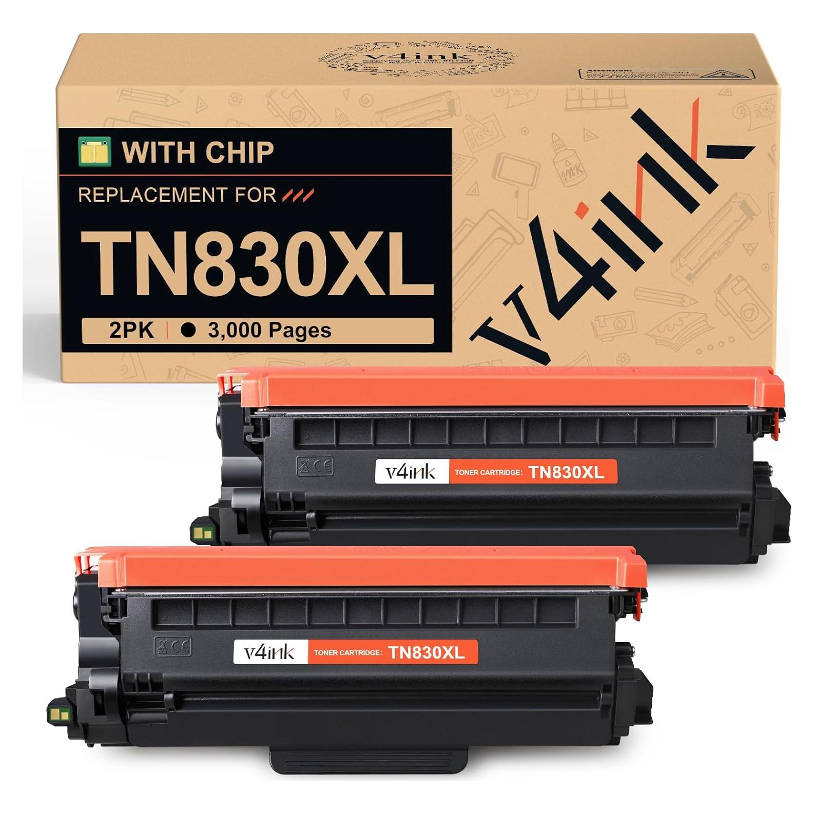 Cartucho de Tóner Compatible V4ink TN830XL para Brother - 2 Piezas