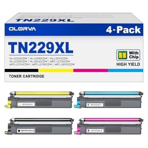 Tóner Compatible Brother TN229XL - Paquete de 4 Cartuchos