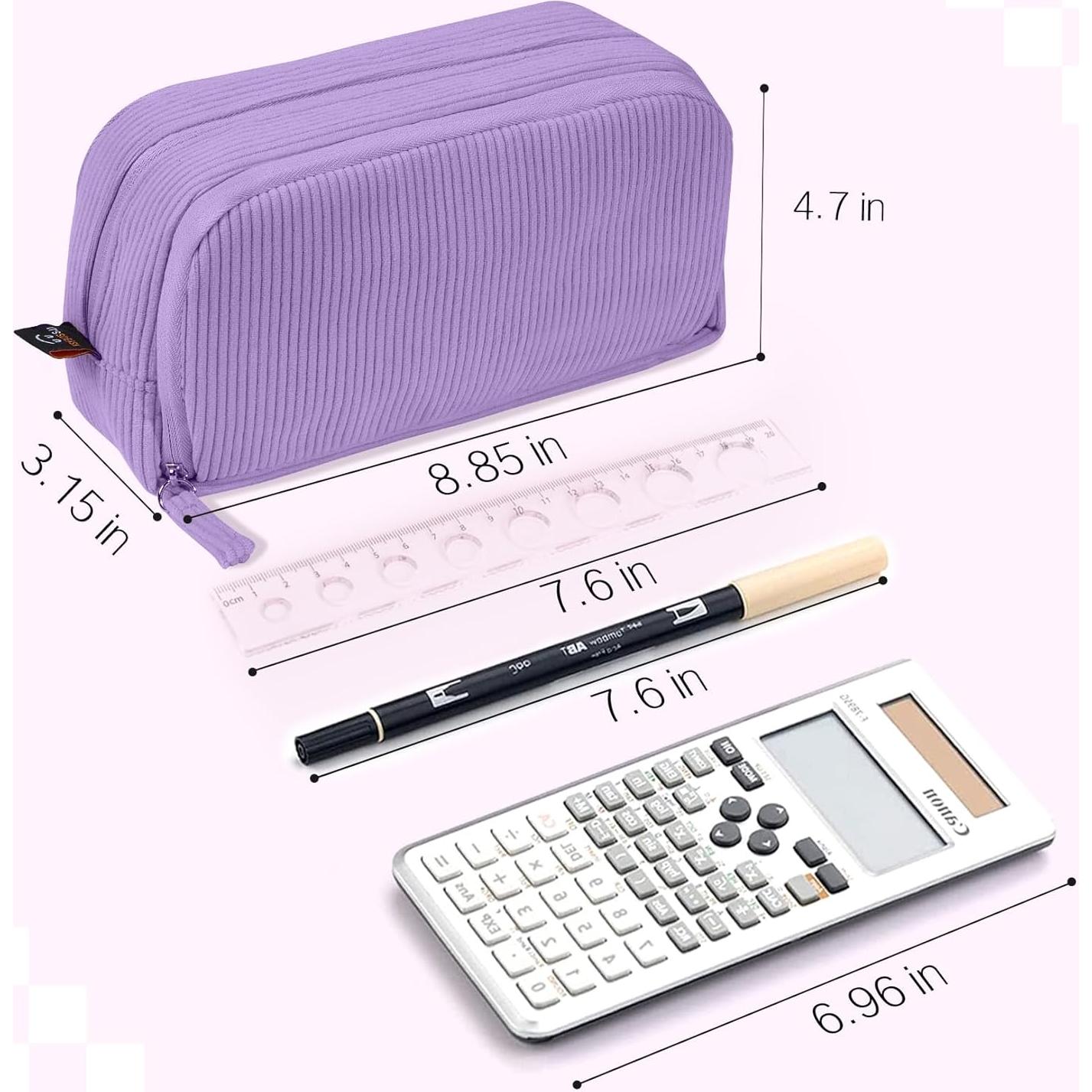 Estuche de Lápices Sooetz Beige, Gran Capacidad 22.5x11.9cm