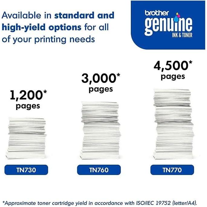 Cartucho de Tóner Negro Brother TN770 Alta Capacidad 4500 Páginas