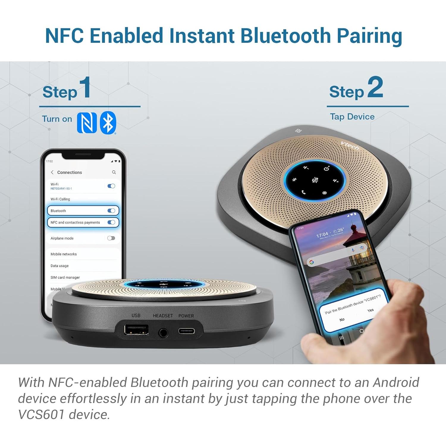 Altavoz de Conferencia VTech VCS601-2 Bluetooth 360° 6 Micrófonos