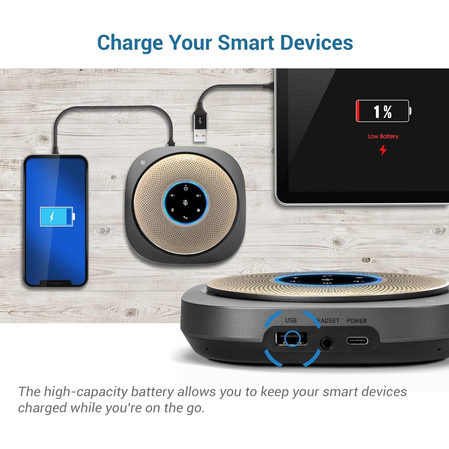 Altavoz de Conferencia VTech VCS601-2 Bluetooth 360° 6 Micrófonos