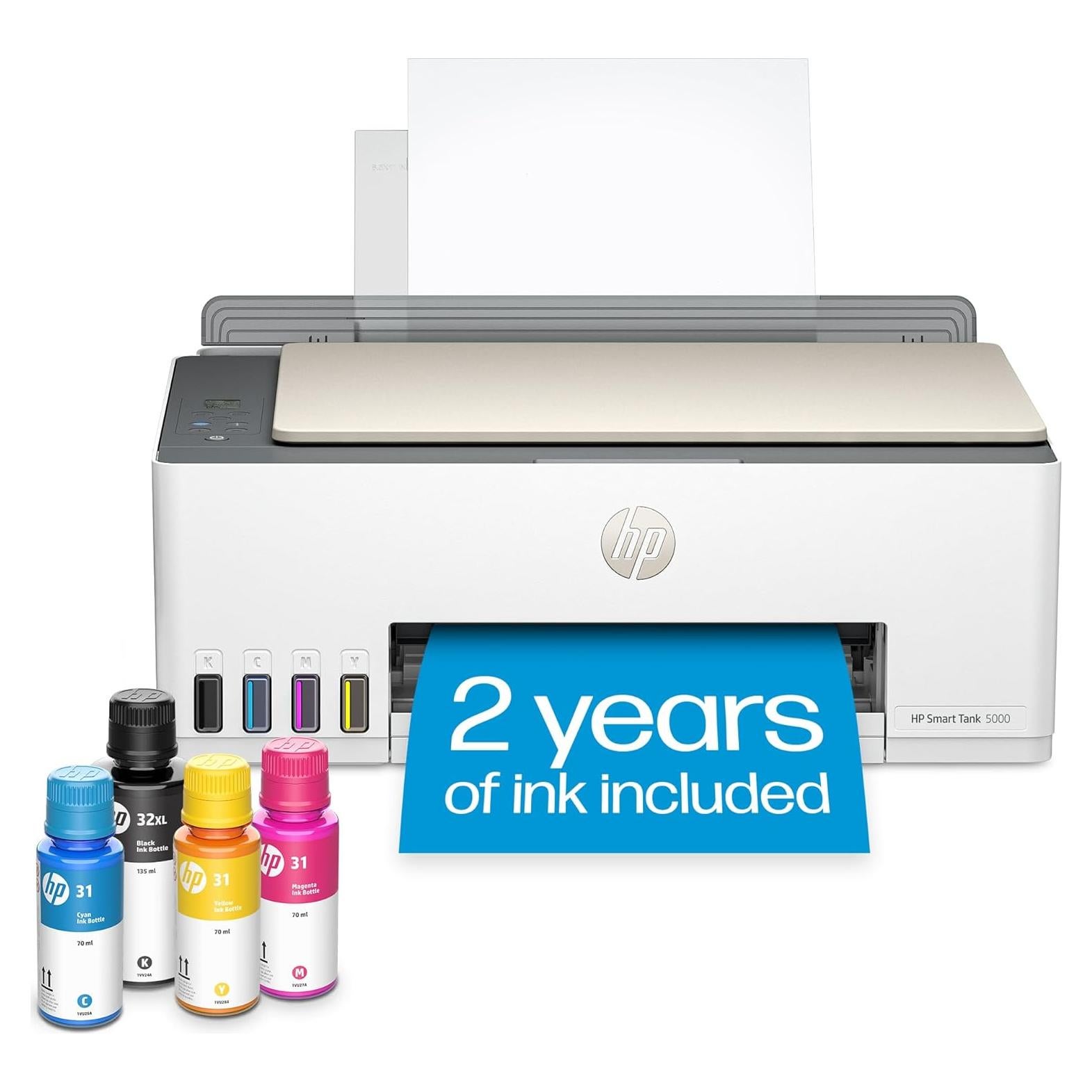 Impresora HP Smart Tank 5000 Todo-en-Uno Inalámbrica con 2 Años de Tinta