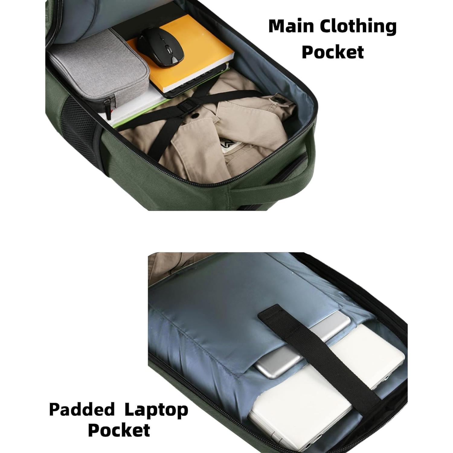 Mochila Rodante MATEIN 17" Verde Resistente al Agua