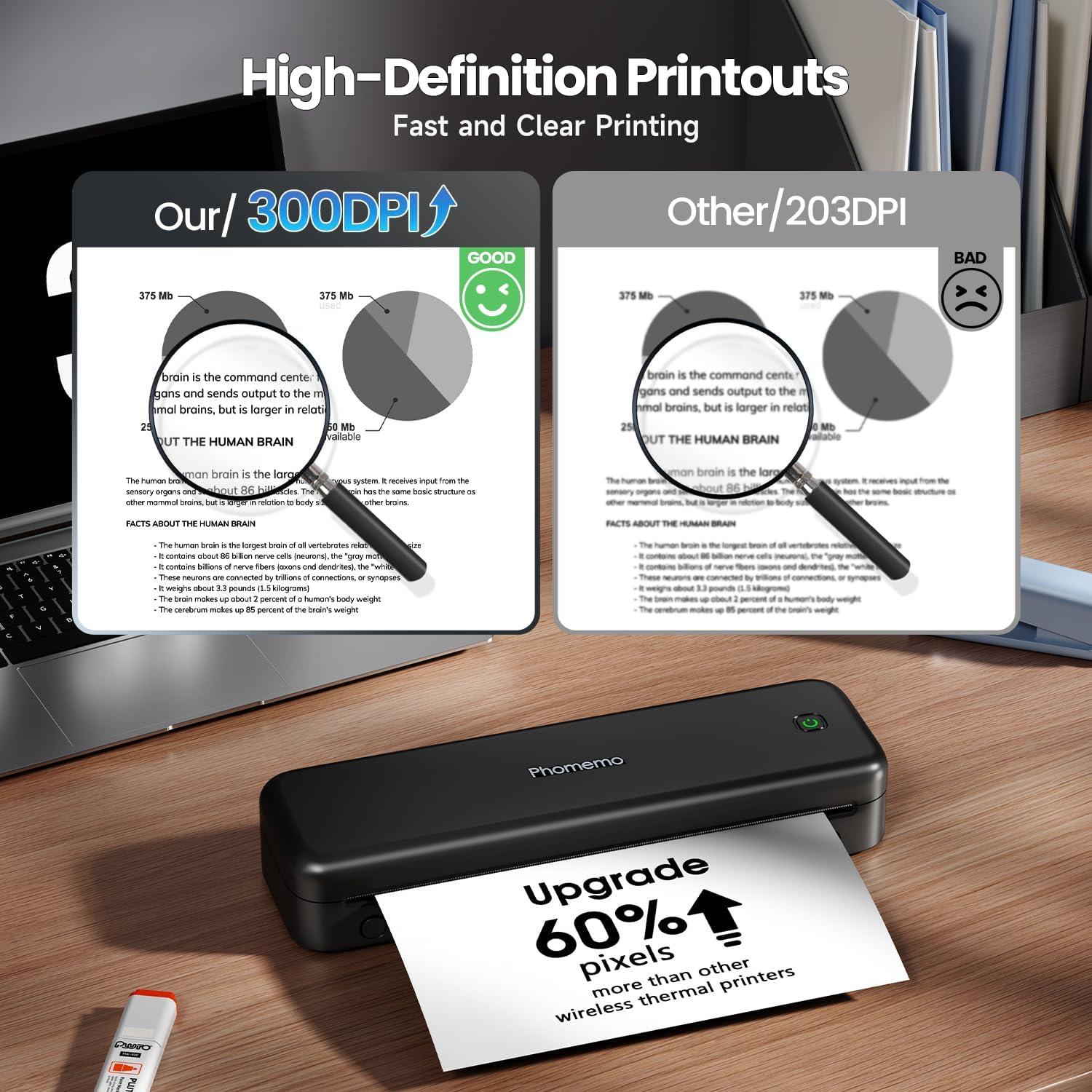 Impresora Portátil Phomemo M834 Inalámbrica Bluetooth 300 dpi