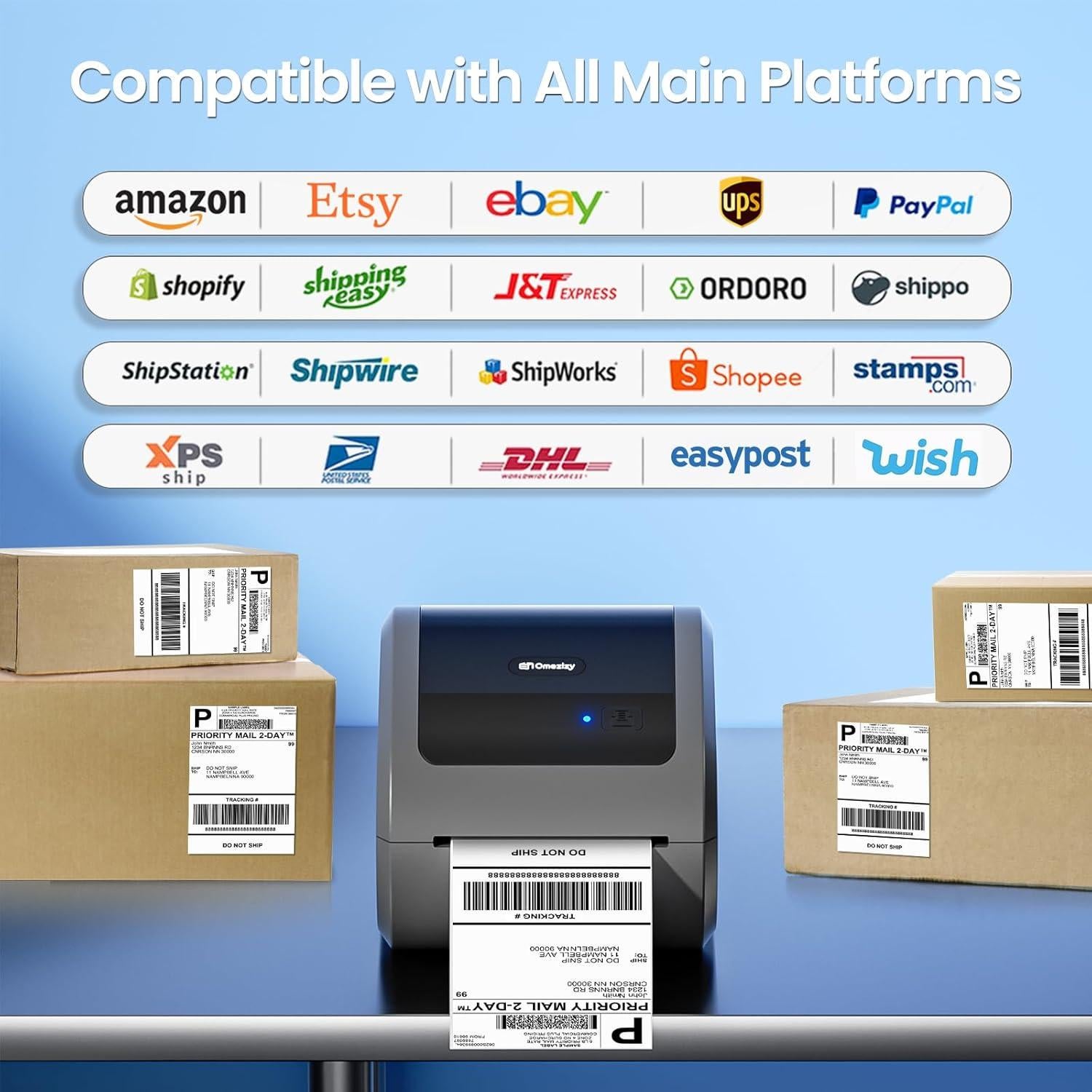 Impresora de Etiquetas Térmicas Omezizy D520BT Bluetooth 4x6