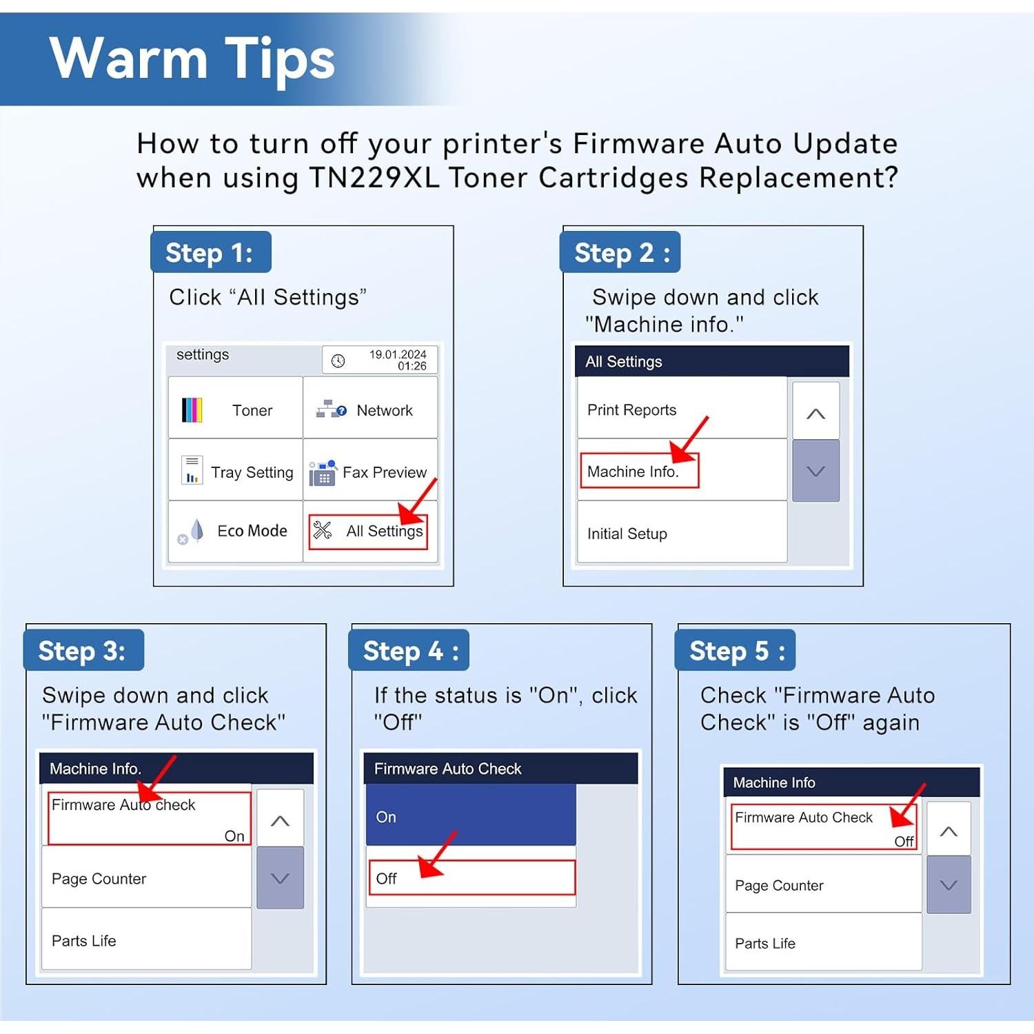 Cartucho de Tóner Compatible MYTONER TN229XL para Brother