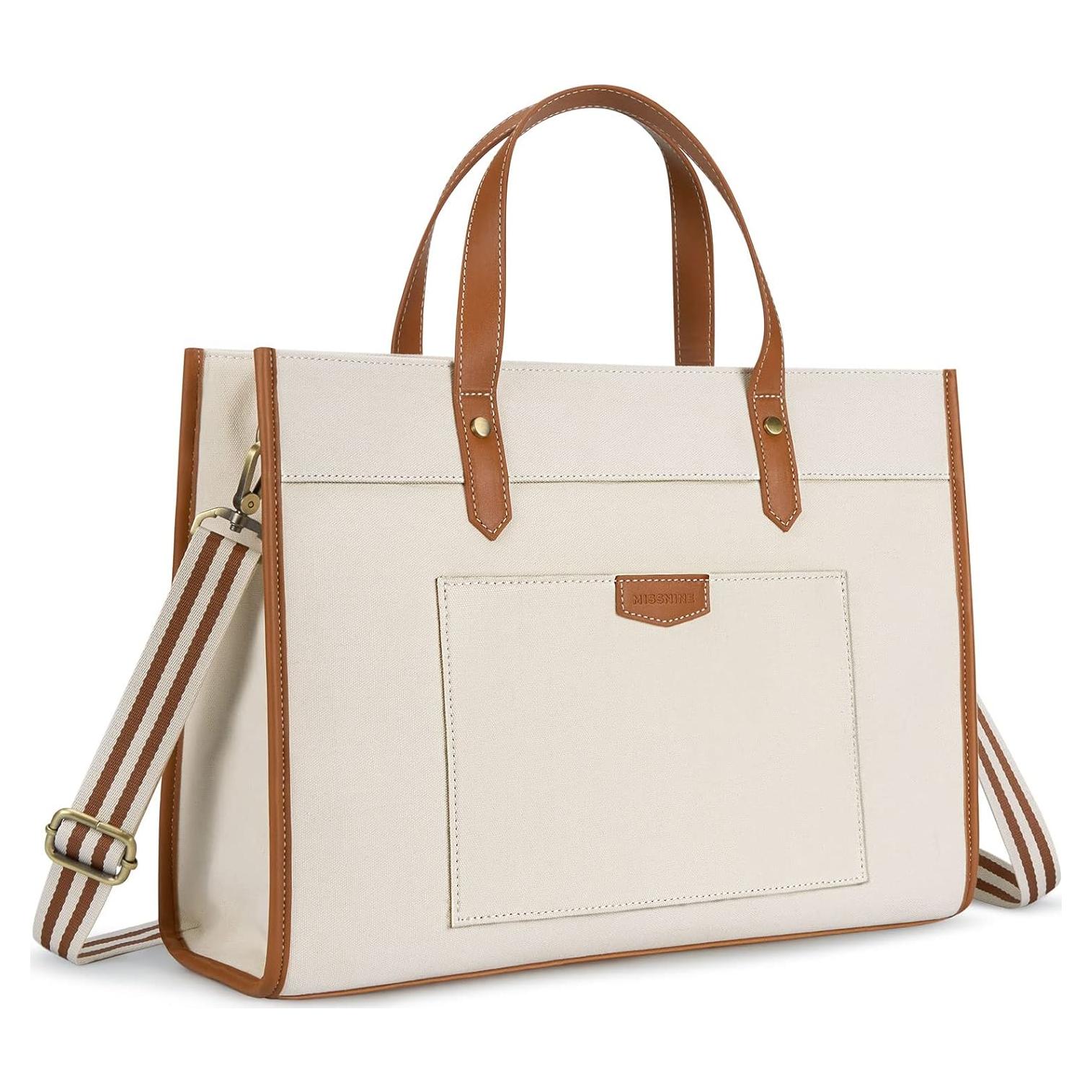 Bolsa Tote para Laptop Missnine 15.6" Marrón Beige
