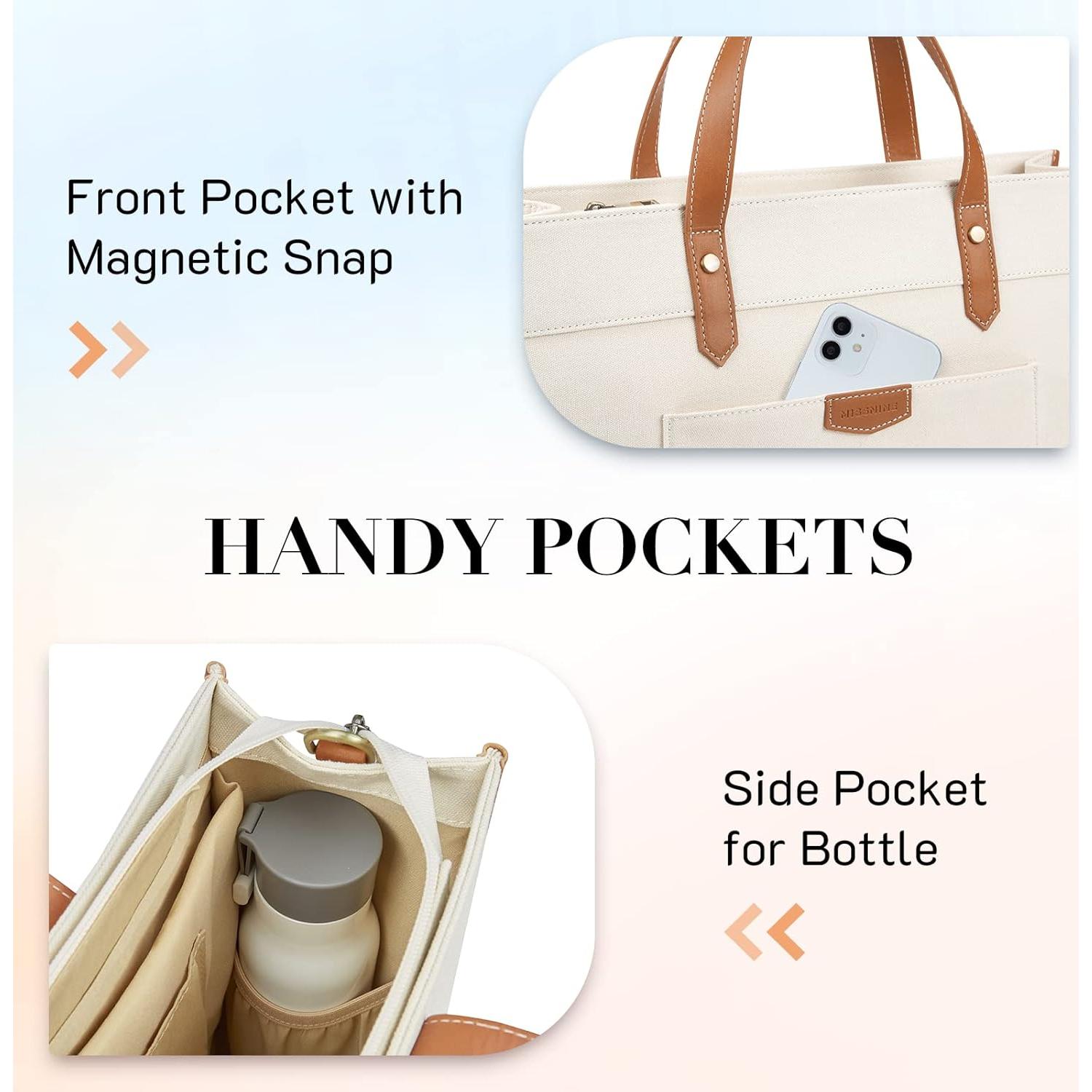 Bolsa Tote para Laptop Missnine 15.6" Marrón Beige