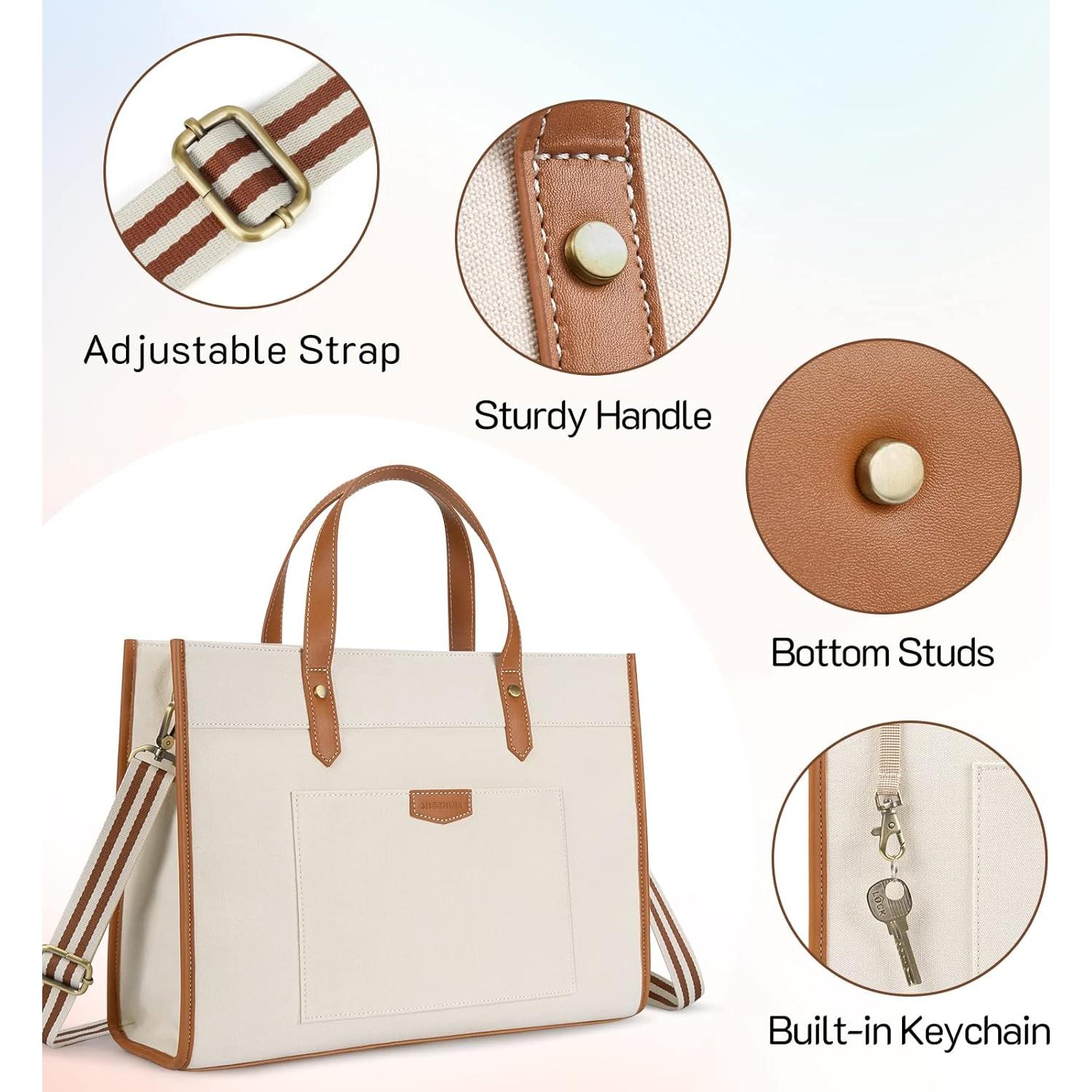 Bolsa Tote para Laptop Missnine 15.6" Marrón Beige