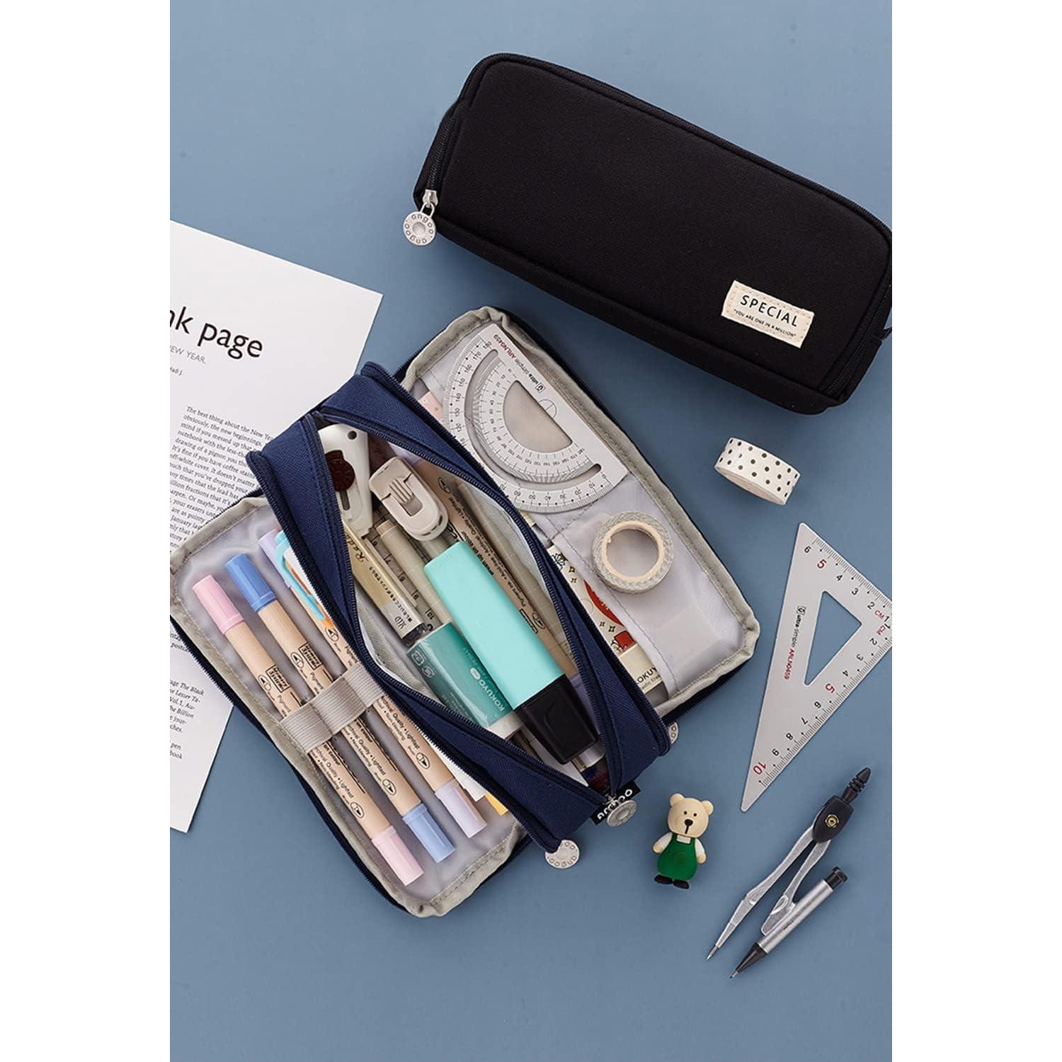 Estuche de Lápices Niesenyc Negro 21x9x5 cm Gran Capacidad