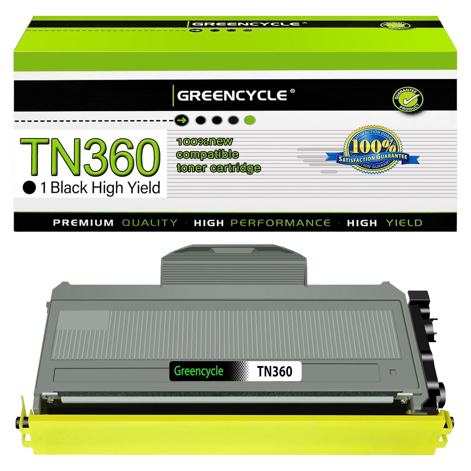 Cartucho de tóner negro GREENCYCLE TN360 compatible Brother
