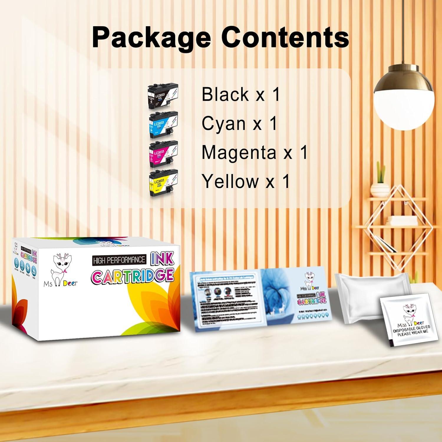 Cartuchos de tinta Miss Deer LC3033 BK/C/M/Y - 4 Pack compatible