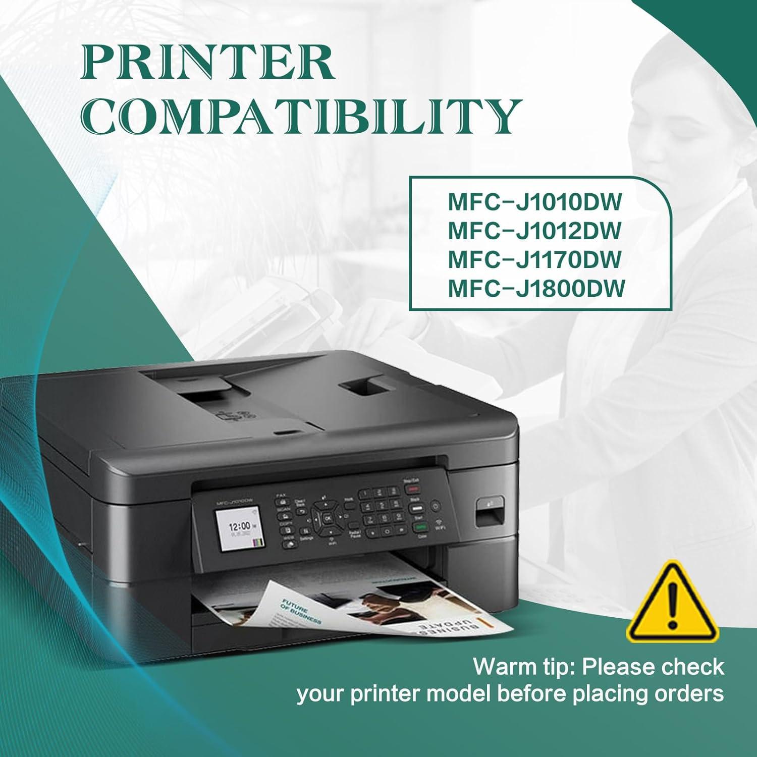 LC401XL Ink Cartridges Compatible for Brother Printer MFC-J1010DW MFC-J1012DW MFC-J1170DW Replacement for LC401 Ink Cartridges LC-401XL 4 Pack[Black Cyan Magenta Yellow] High Yield