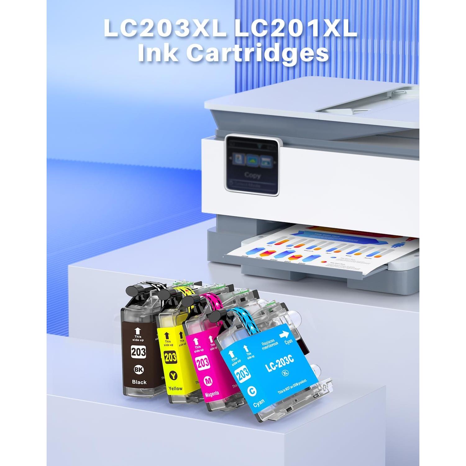 Cartuchos de tinta INK4U LC203XL LC201XL compatibles para Brother